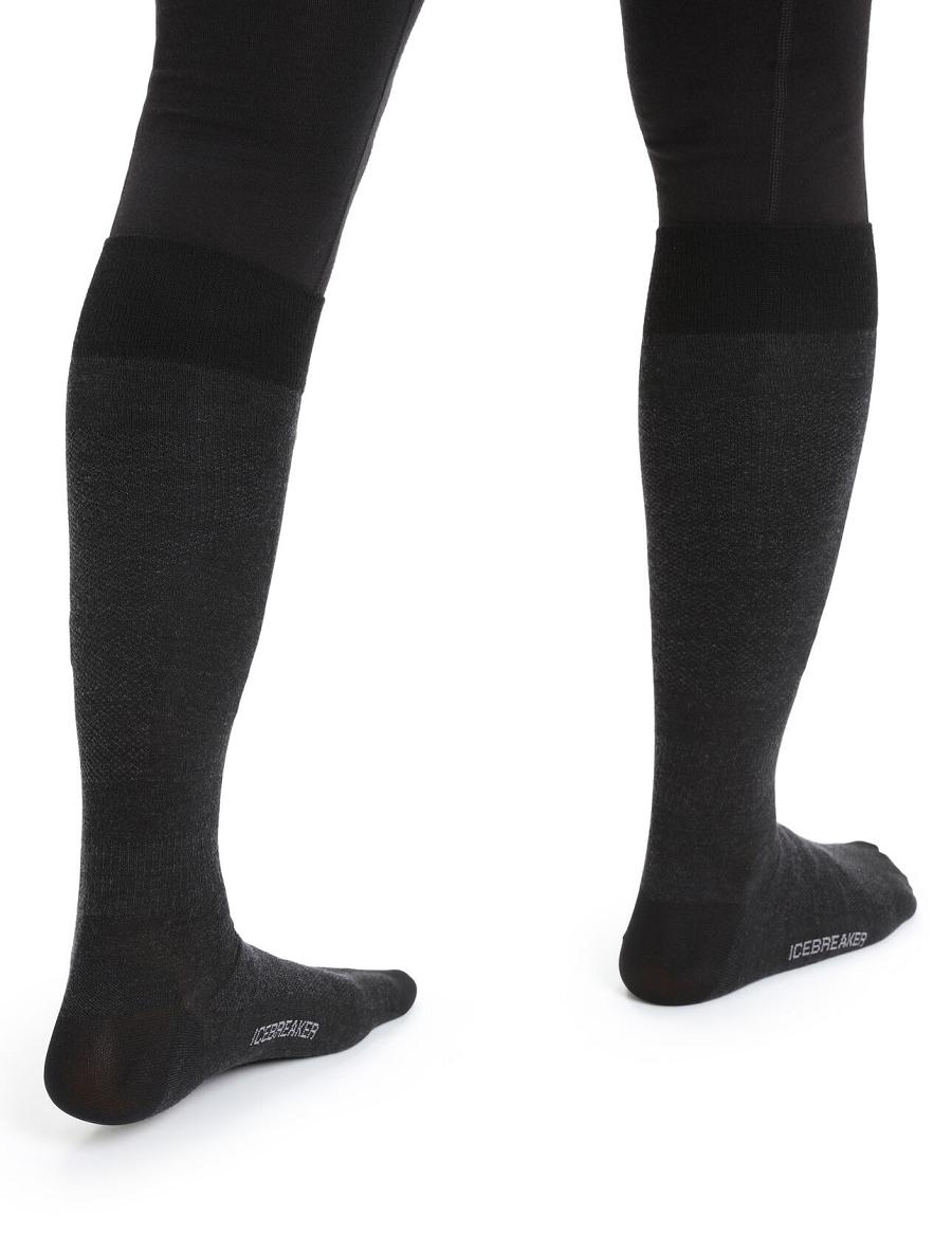 Black Women's Icebreaker Merino Snow Liner Over the Calf Socks | USA 1421NWYB